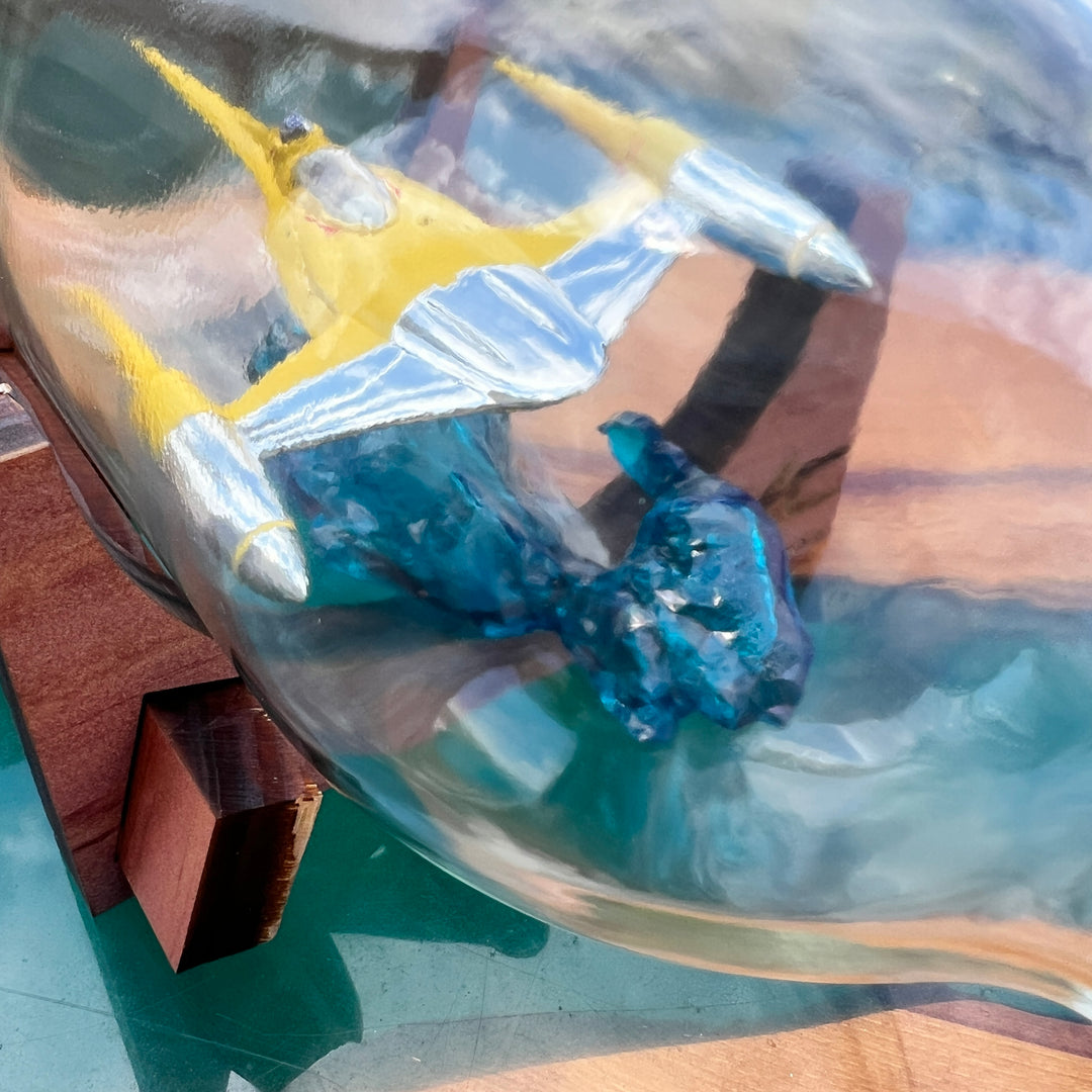 Naboo N-1 Starfighter Starship in a Wine Bottle