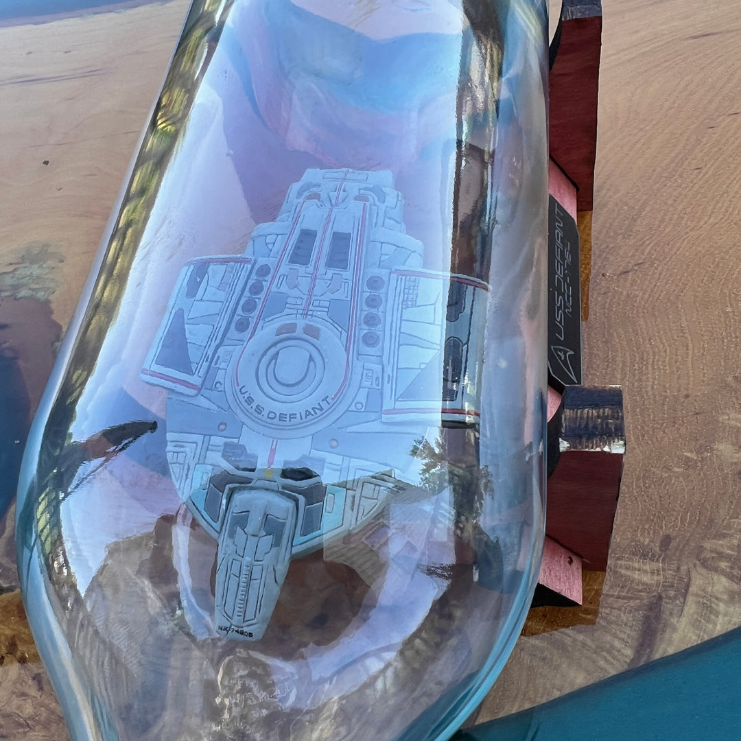 Star Trek USS Defiant and Wormhole in a Bottle