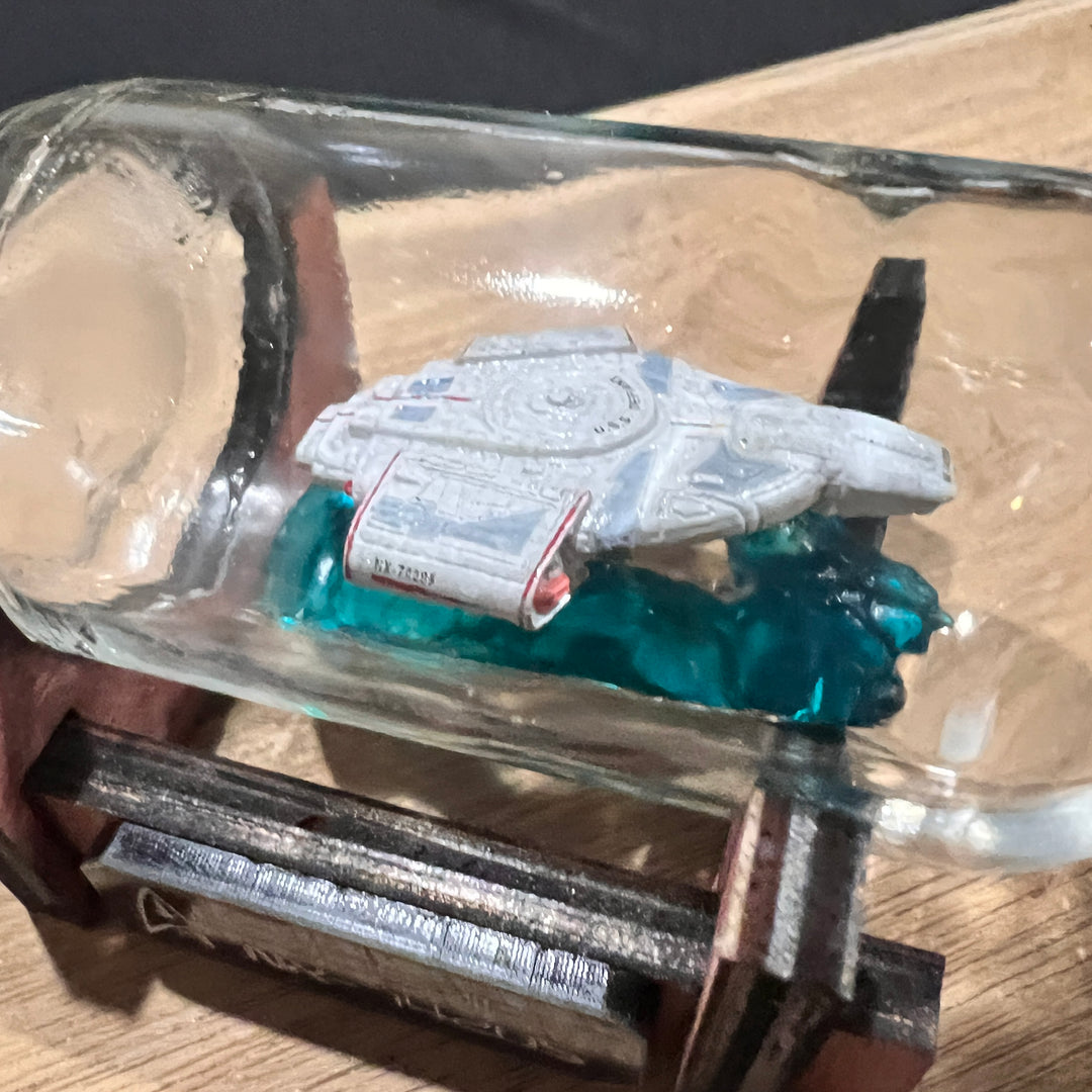 Star Trek USS Defiant NX-74205 in a Shot Bottle