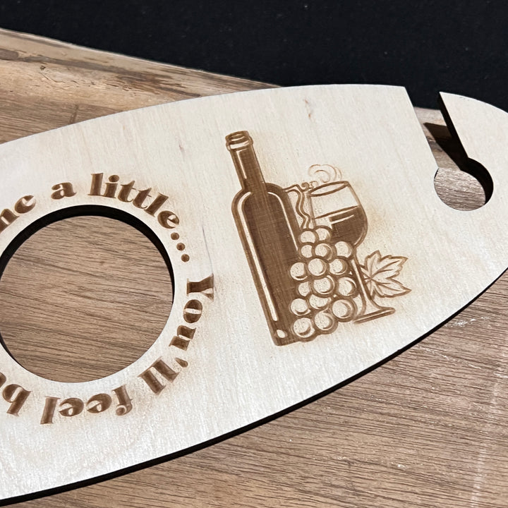 Maryland  Themed Wood Wine Bottle and Glass Caddy