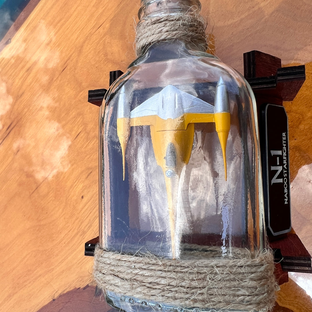 Naboo N-1 Starfighter Starship in a Bottle