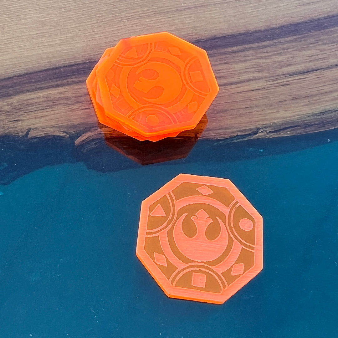 Custom Logo Sabacc Acrylic Credit Chips x14