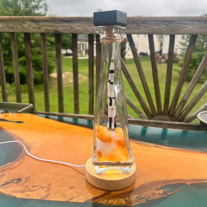 Saturn V Rocket Launch in a Bottle