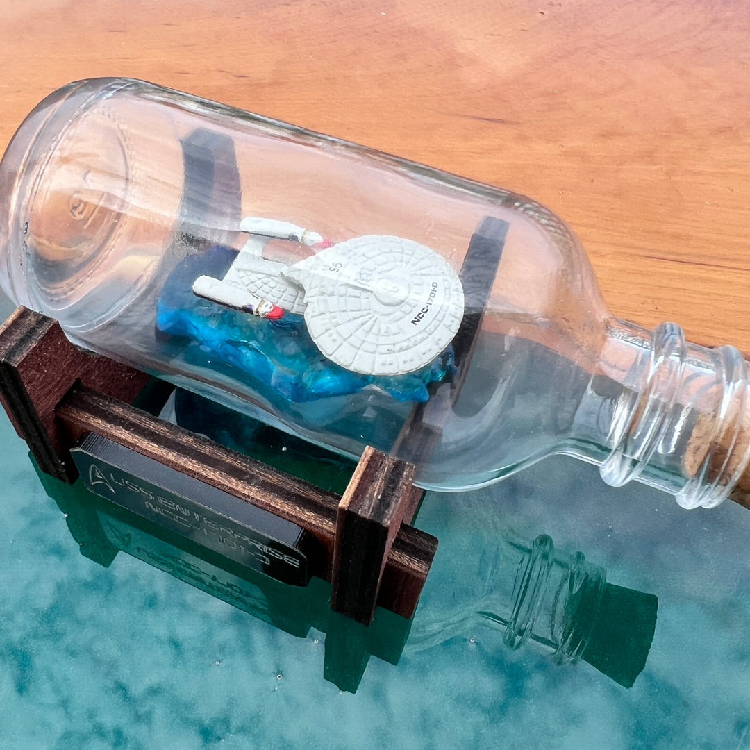 Star Trek USS Enterprise NCC-1701-D in a Shot Bottle