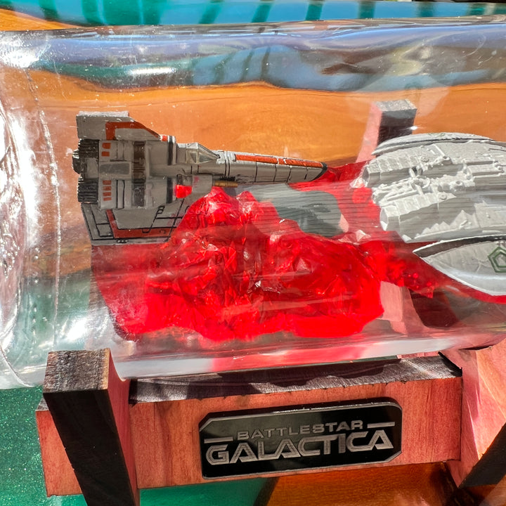 Battlestar Galactica Viper vs Raider Starship in a Bottle
