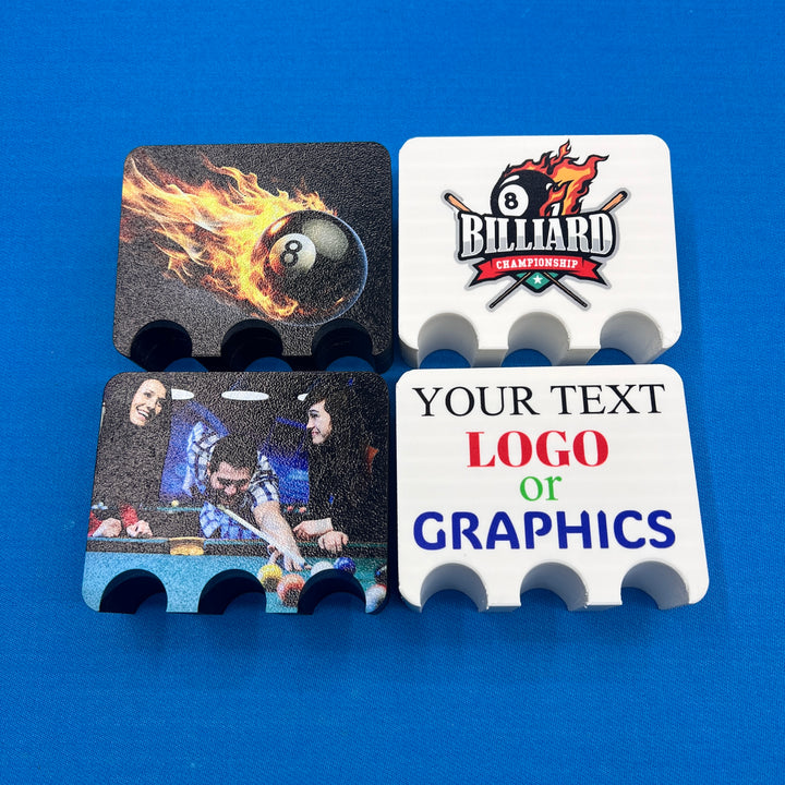 Support de queue de billard imprimé en 3D personnalisé avec vos photos, graphiques ou texte