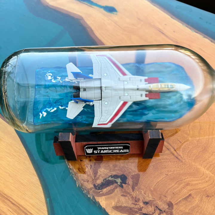 Transformers Starscream Over Water Starship in a Bottle