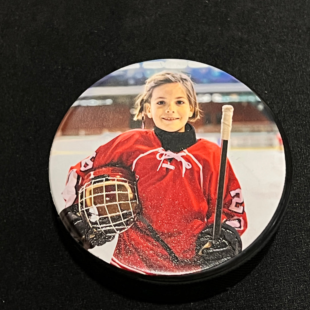 Palets de hockey de couleur personnalisée avec votre logo, photo, texte ou graphiques
