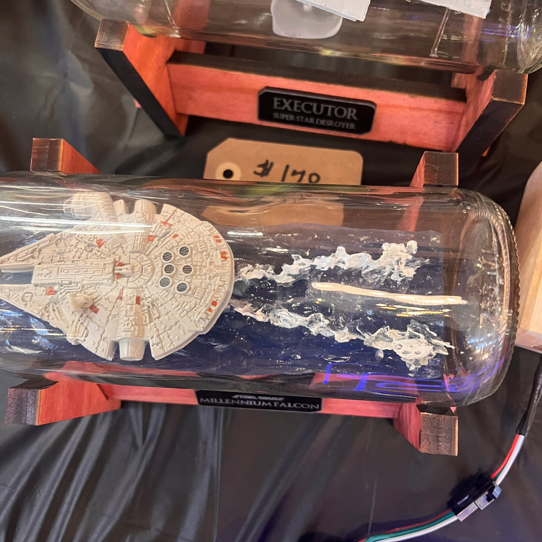 Star Wars Millennium Falcon in a Wine Bottle