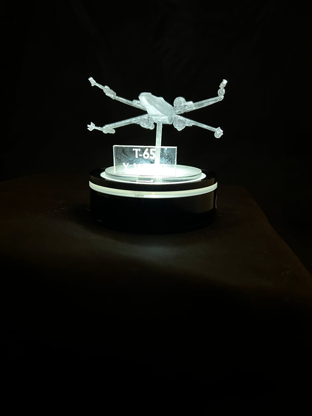 Transparent Star Wars X-Wing T-66 with Lighted Base