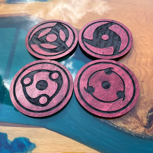 Naruto Sharingan Wood Coasters Set of Four