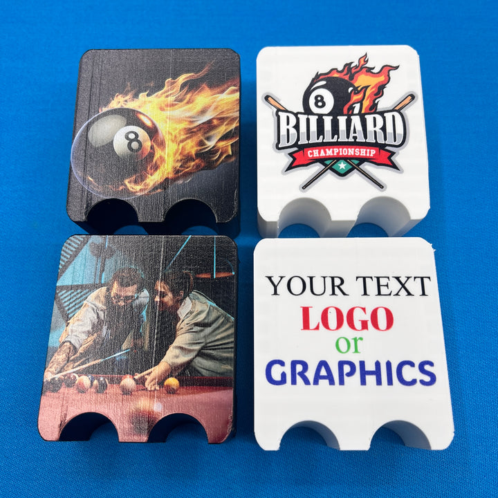 Support de queue de billard imprimé en 3D personnalisé avec vos photos, graphiques ou texte