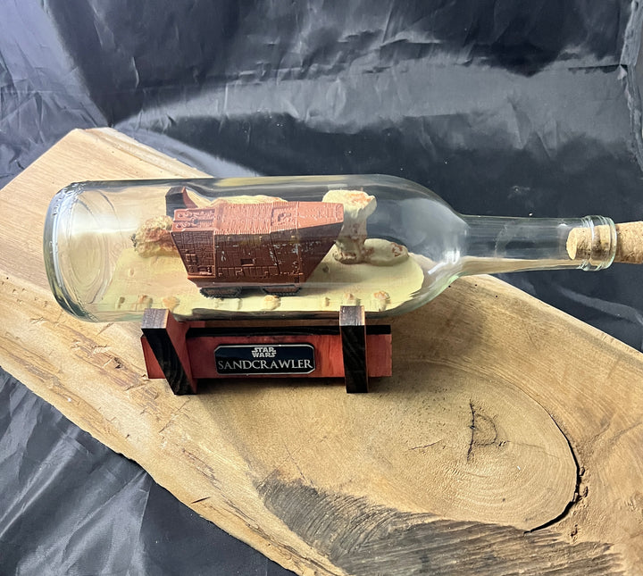 Star Wars Sandcrawler in a Wine Bottle