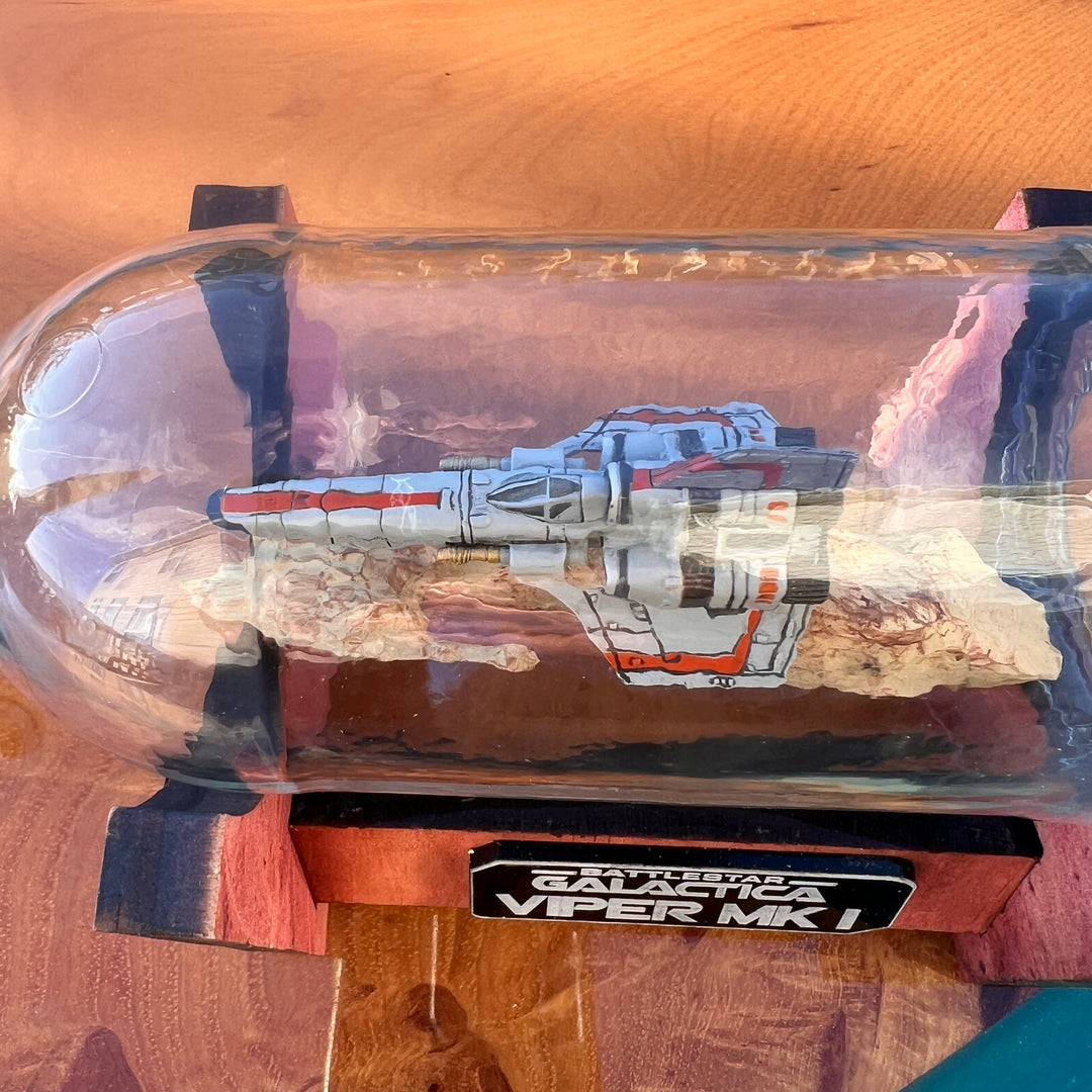 Battlestar Galactica Colonial Viper MK I Starship in a Bottle