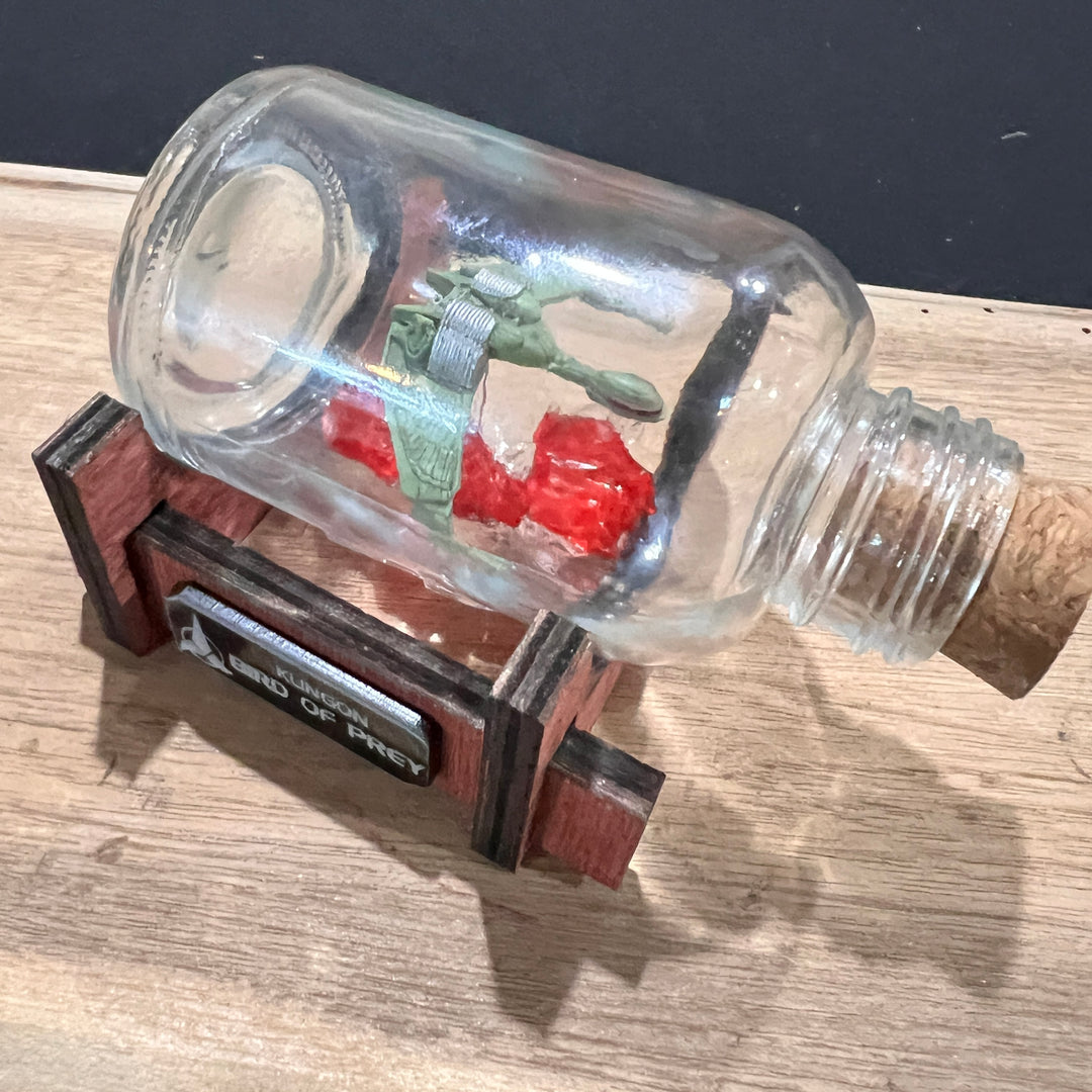 Star Trek Mini Bird of Prey In Flight  in a Bottle