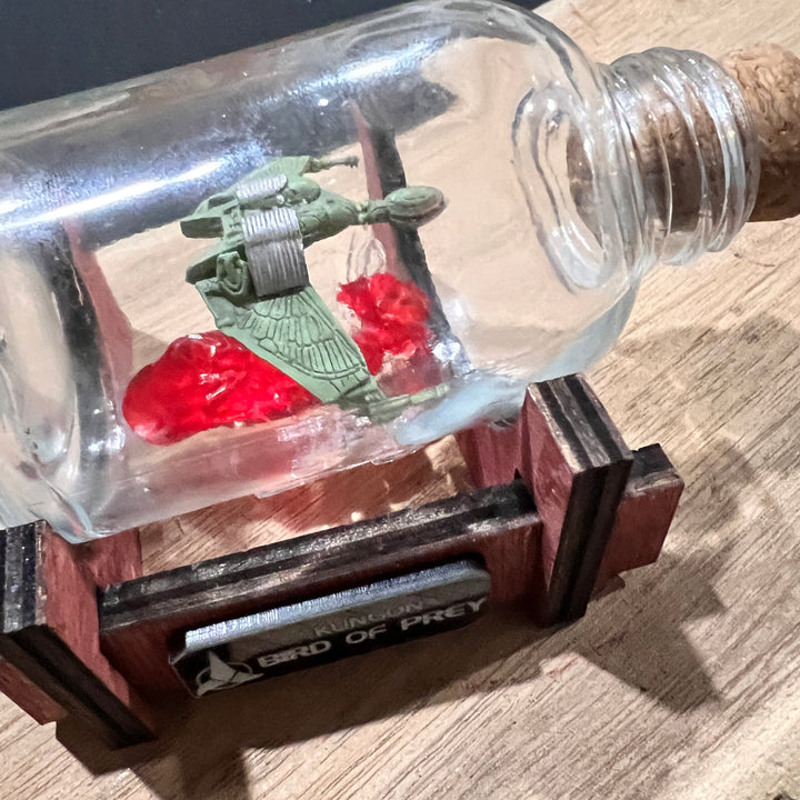 Star Trek Mini Bird of Prey In Flight  in a Bottle
