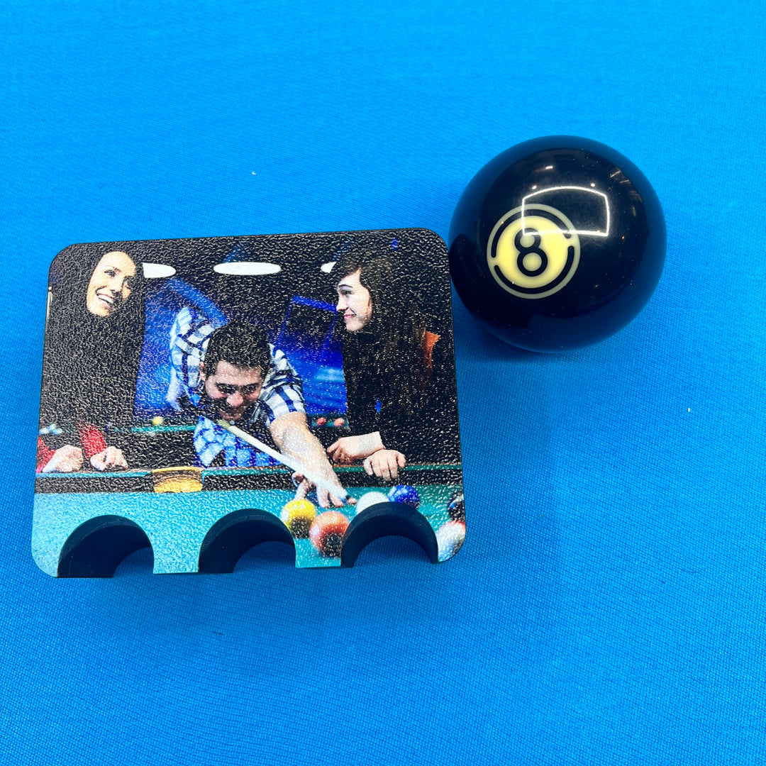 Support de queue de billard imprimé en 3D personnalisé avec vos photos, graphiques ou texte