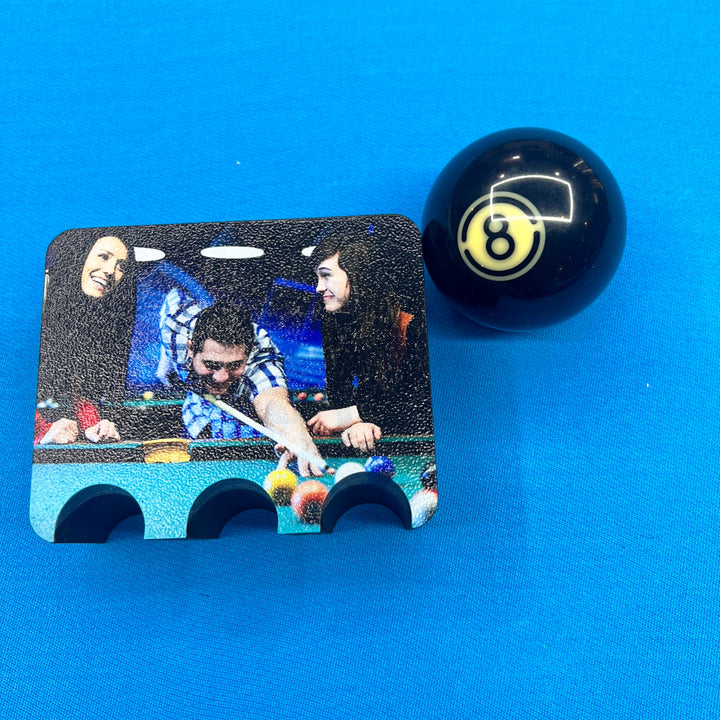 Support de queue de billard imprimé en 3D personnalisé avec vos photos, graphiques ou texte