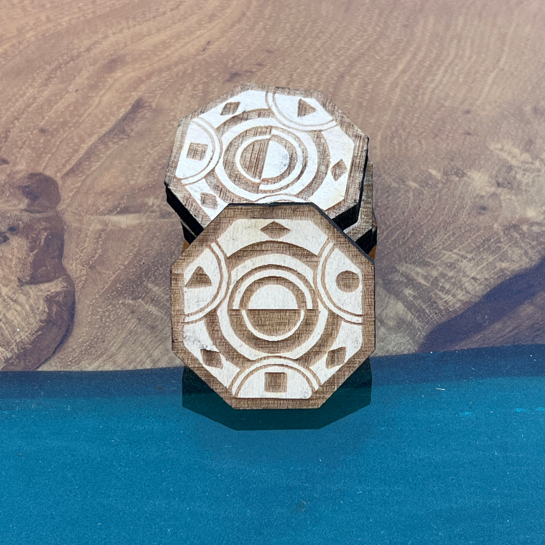 Custom Logo Sabacc Wood Credit Chips x25