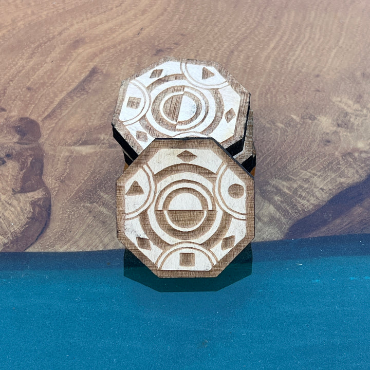 Custom Logo Sabacc Wood Credit Chips x25