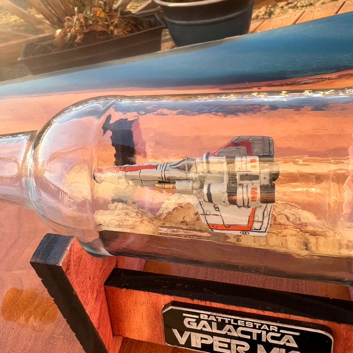 Battlestar Galactica Colonial Viper MK I Starship in a Bottle