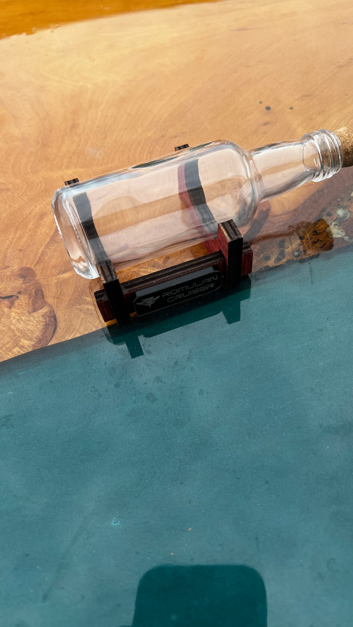 Star Trek Romulan Cruiser Cloaked in a Shot Bottle