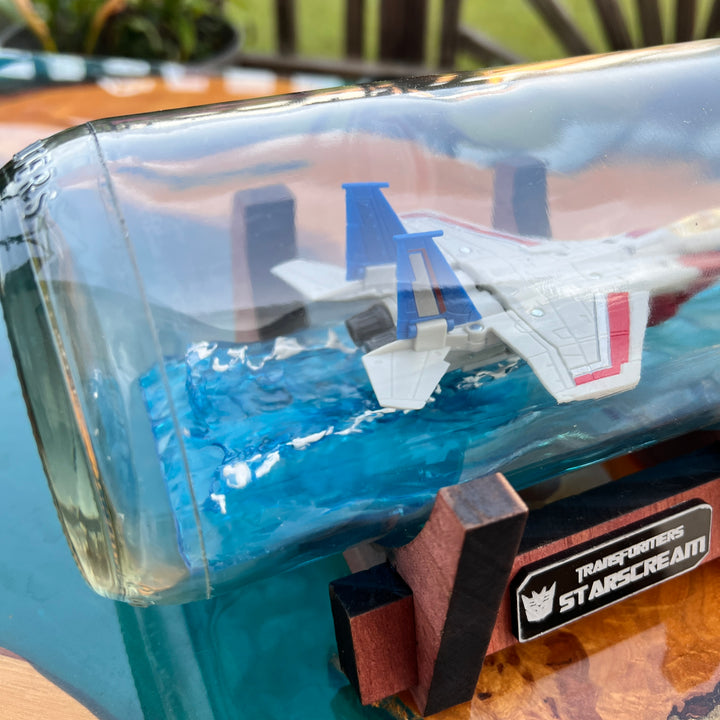 Transformers Starscream Over Water Starship in a Bottle