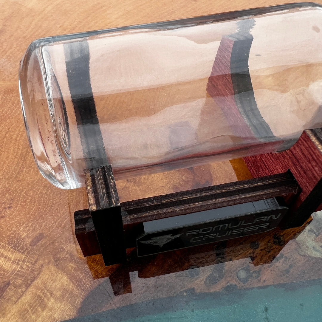 Star Trek USS Defiant Cloaked in a Shot Bottle