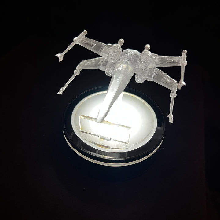 Transparent Star Wars X-Wing T-66 with Lighted Base