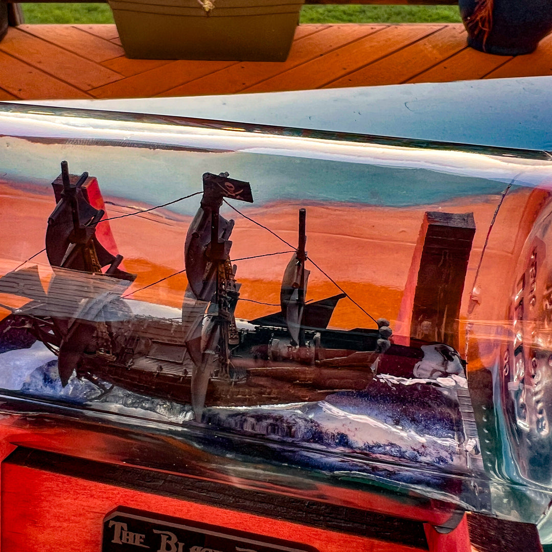 Black Pirate Pearl Ship in a Bottle