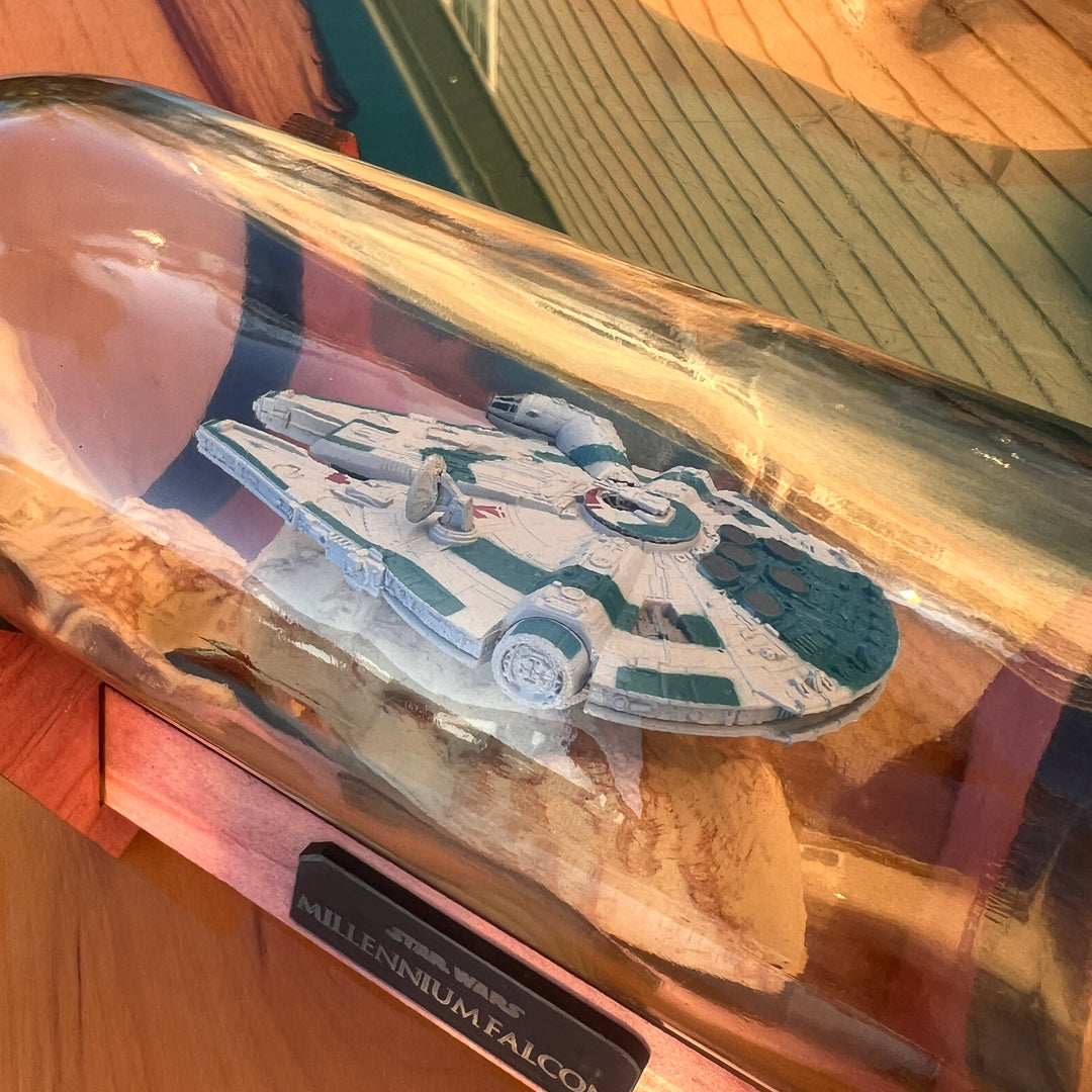 Star Wars Millenium Falcon YT-1300 in a Wine Bottle