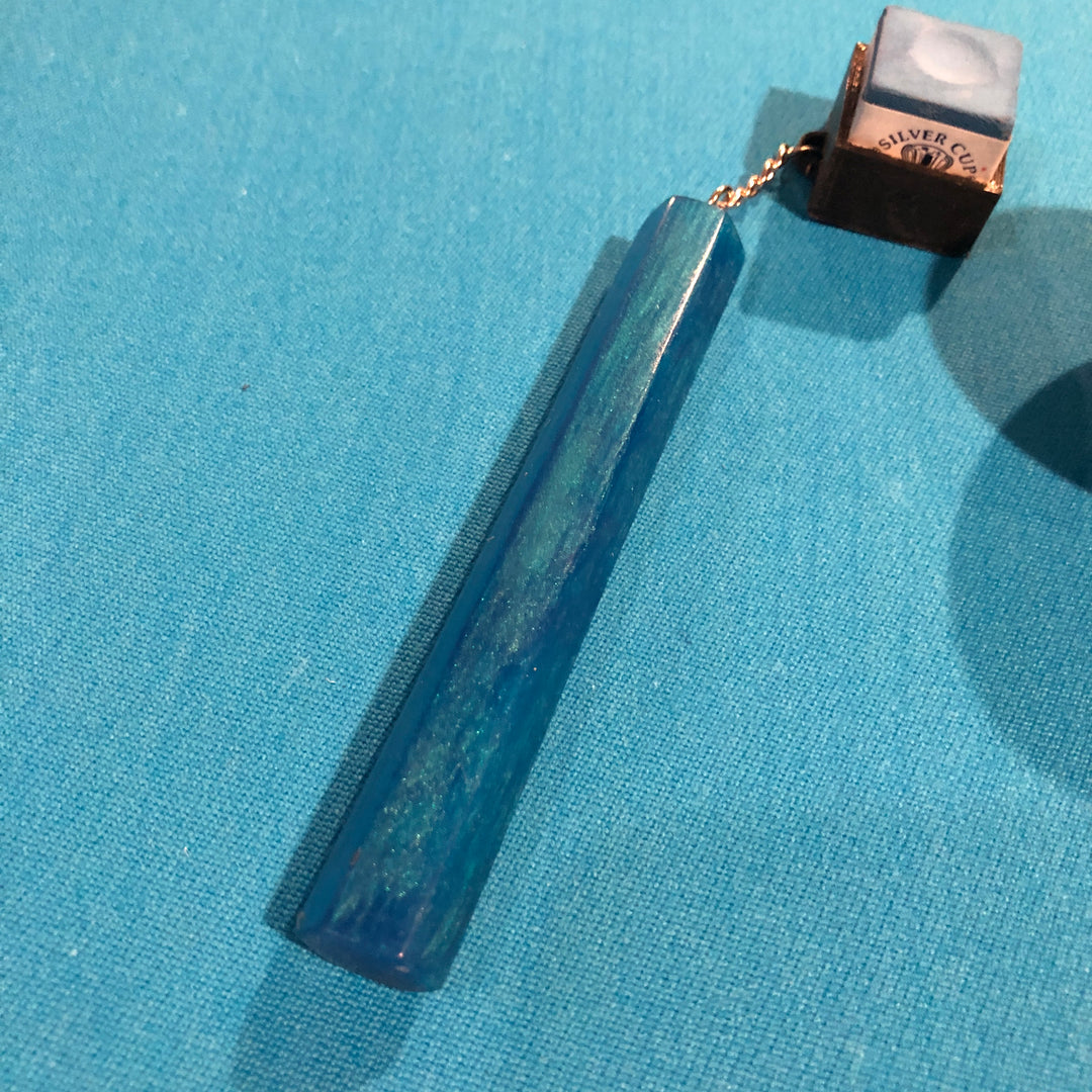Pool Claw Resin Blue and Green With Matching Chalk Holder Billiards