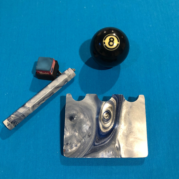 Pool Claw Resin Dallas Cowboys Blue and Silver  With Matching Chalk Holder Billiards