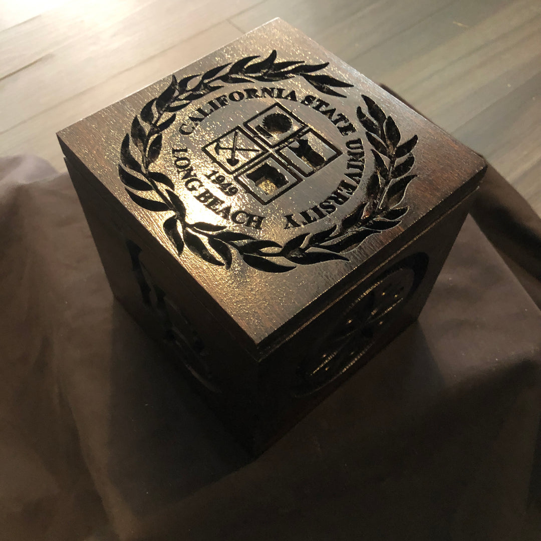 Customized 6” Wood Keepsake Box Carved With Your Graphics