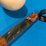 Wood and Resin Pool Chalk Holder Wood and Orange Fire Epoxy