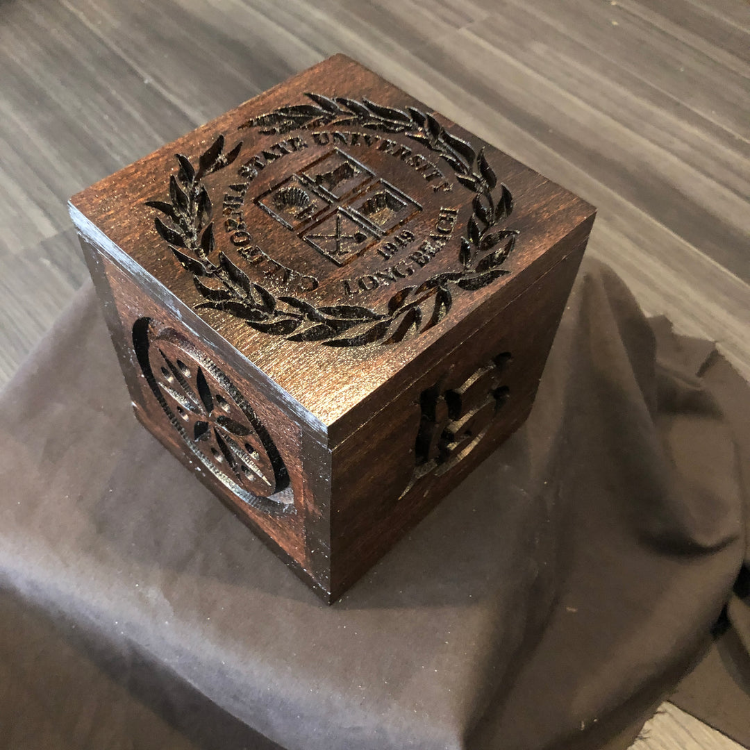 Customized 6” Wood Keepsake Box Carved With Your Graphics