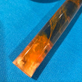 Wood and Resin Pool Chalk Holder Wood and Orange Fire Epoxy