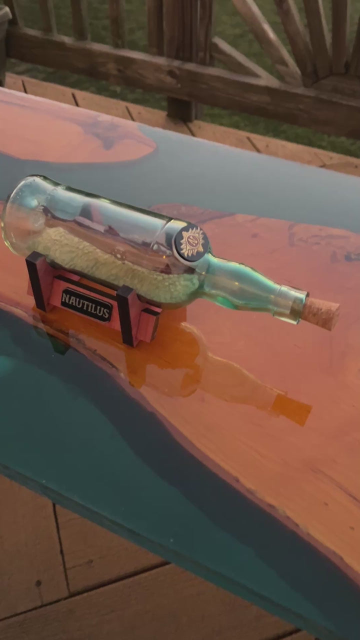 The Nautilus from 20,000 Leagues Under the Sea in a Wine Bottle