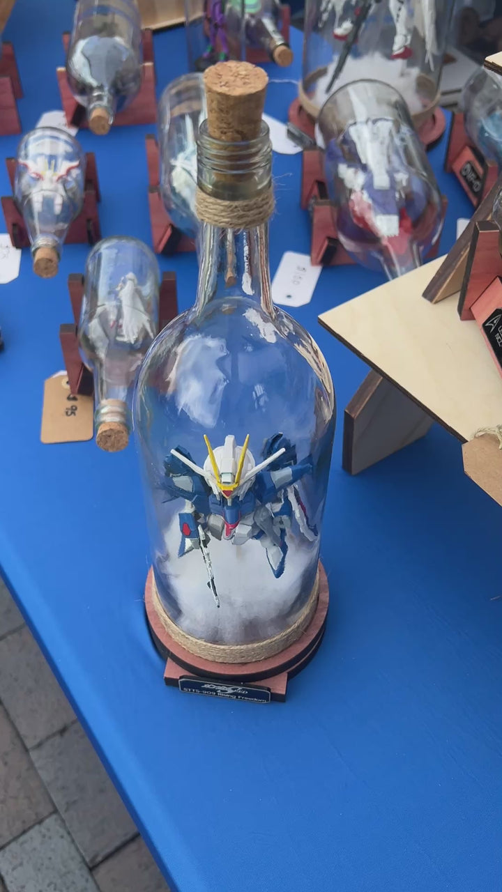 Gundam Rising Freedom Starship in a Bottle