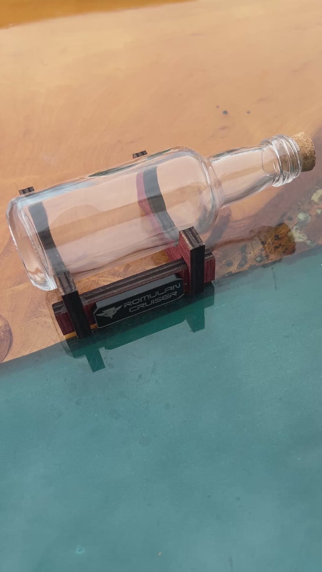Star Trek Romulan Cruiser Cloaked in a Shot Bottle