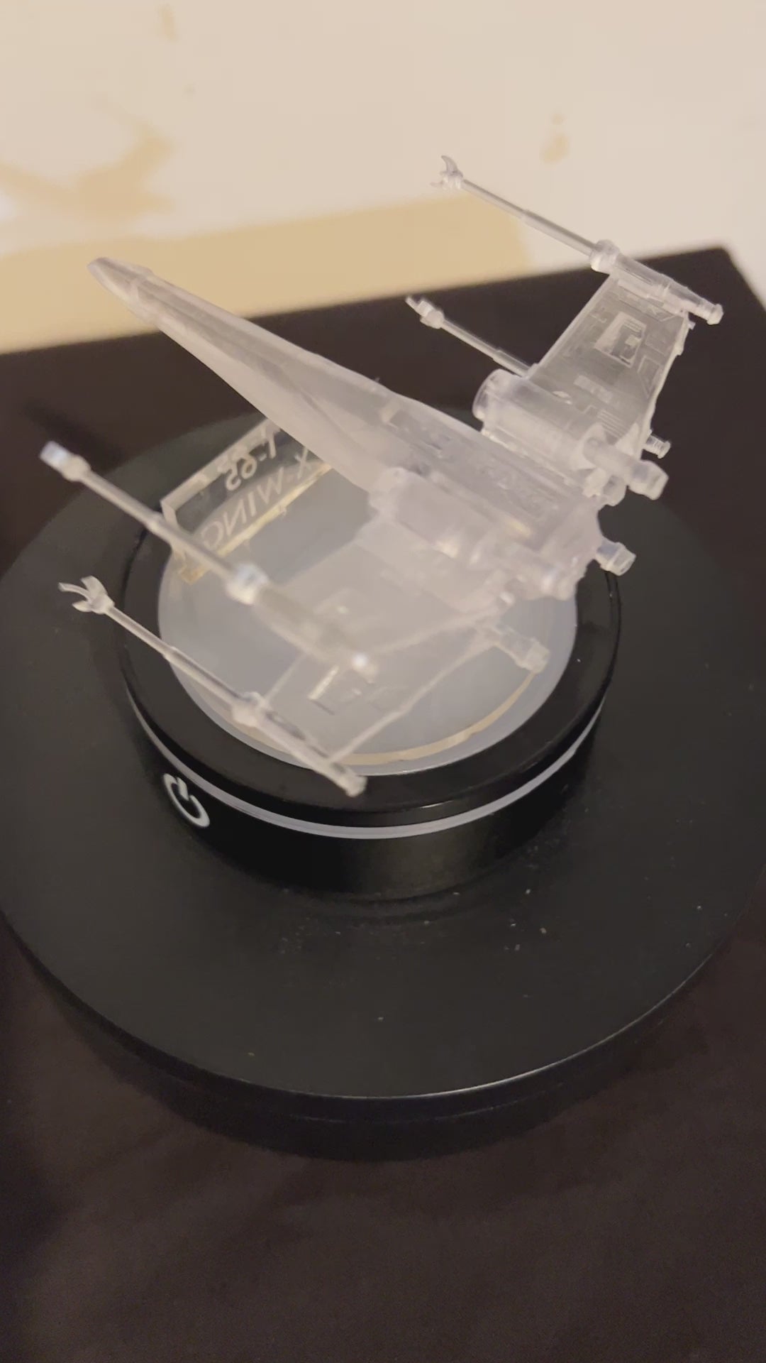 Transparent Star Wars X-Wing T-66 with Lighted Base