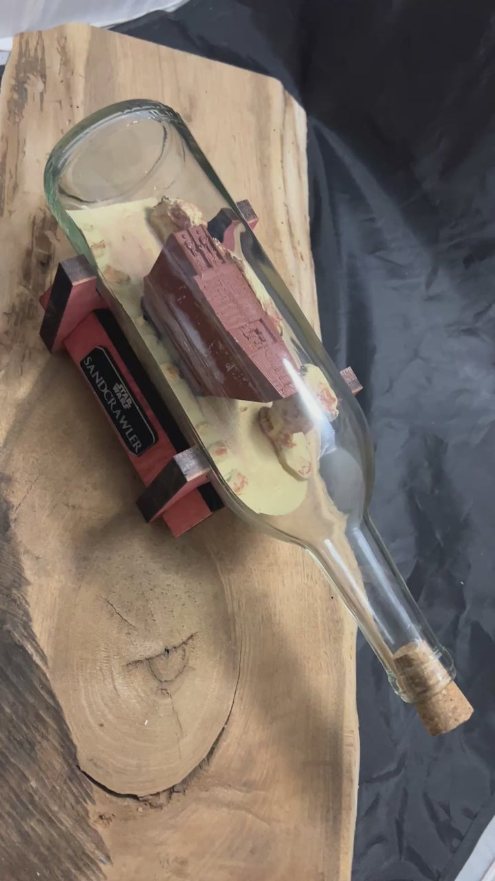 Star Wars Sandcrawler in a Wine Bottle