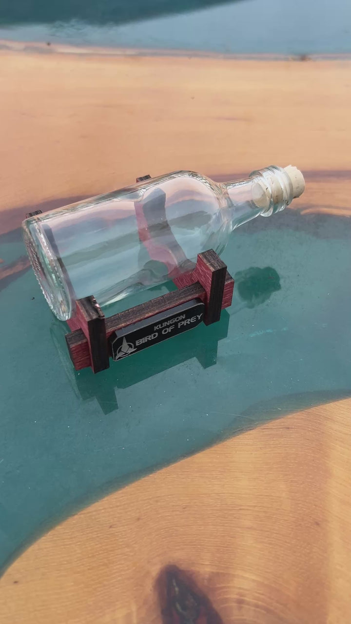 Star Trek Bird of Prey  Cloaked in a Shot Bottle