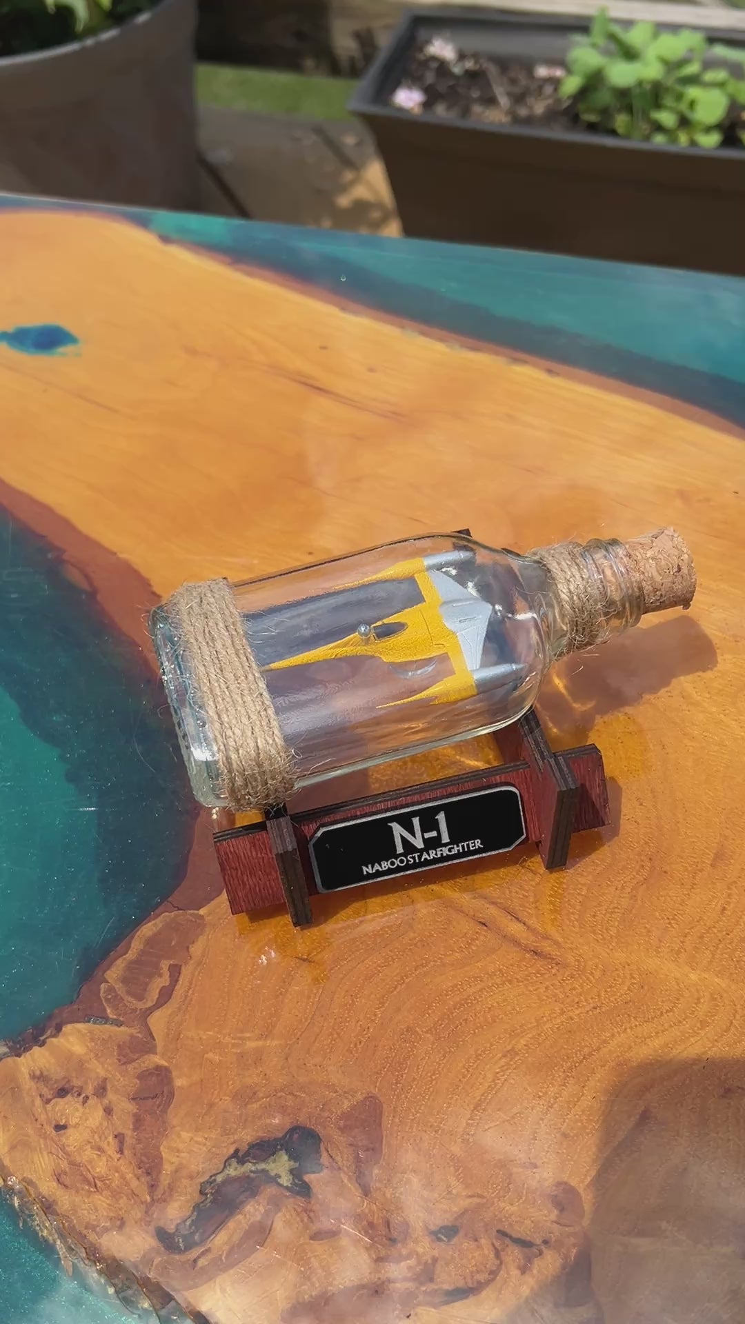 Naboo N-1 Starfighter Starship in a Bottle