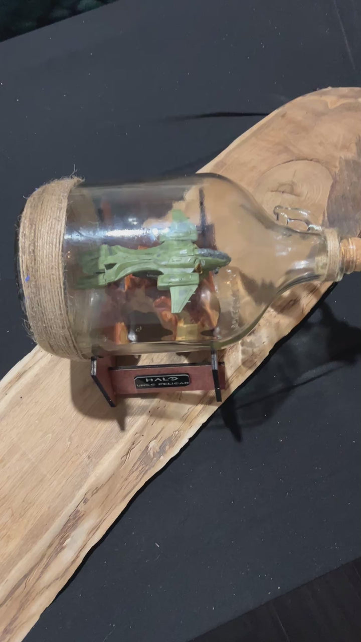 Halo Pelican Dropship Starship in a Bottle