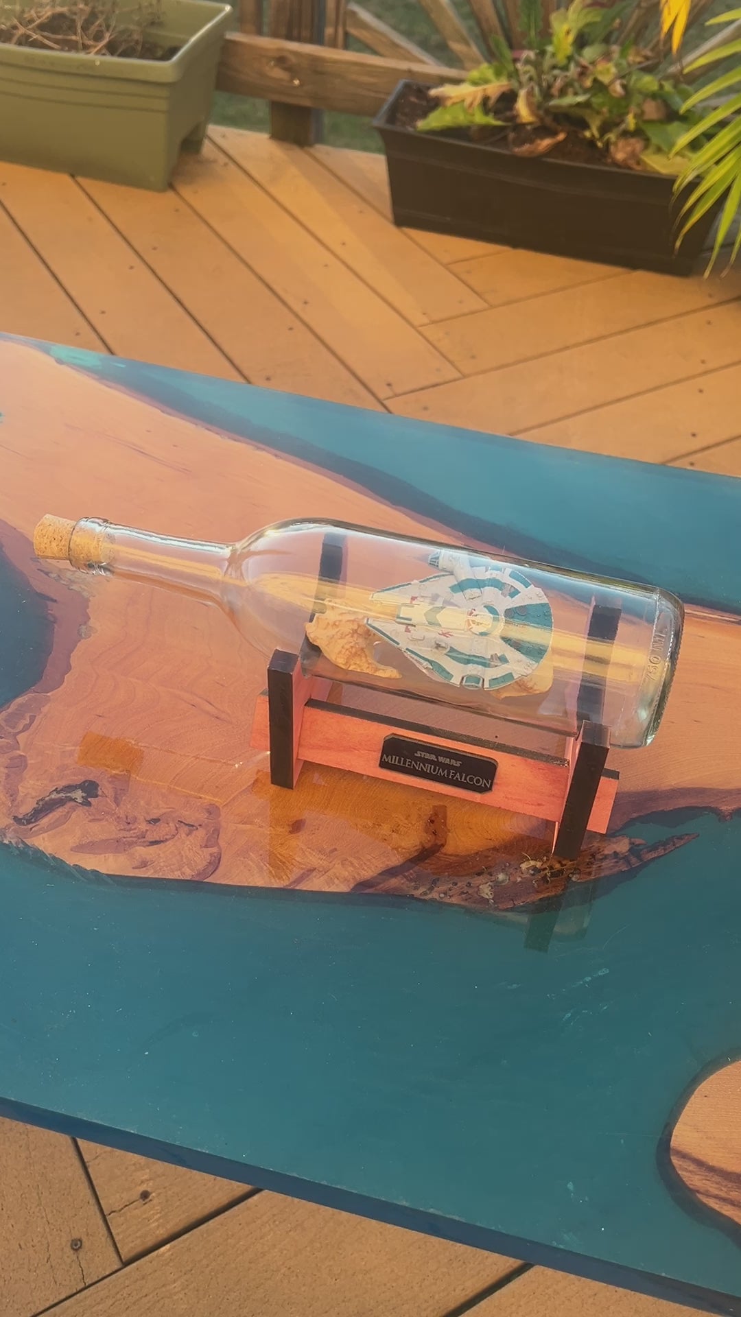 Star Wars Millenium Falcon YT-1300 in a Wine Bottle