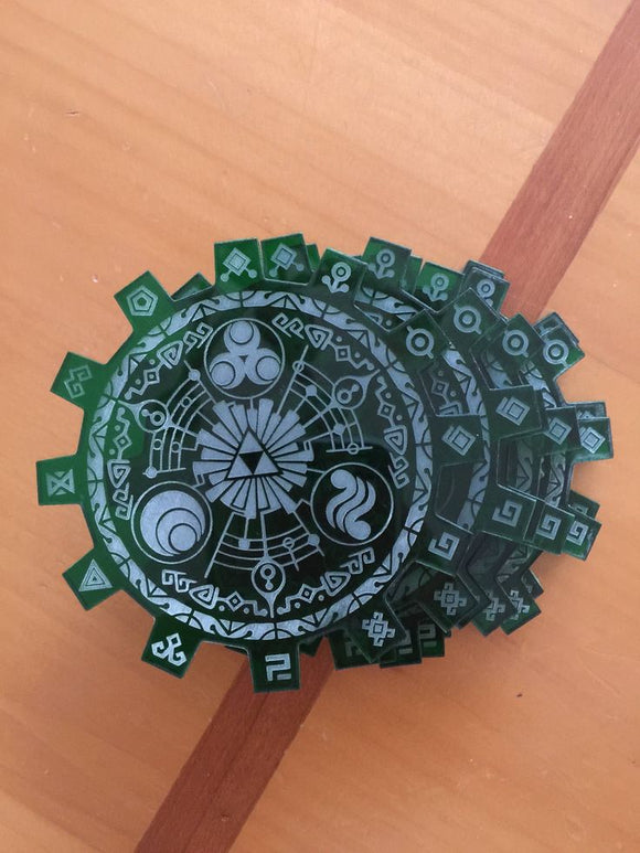 Legend of Zelda Gate of Time Green Acrylic Laser Cut Coasters Set of Six