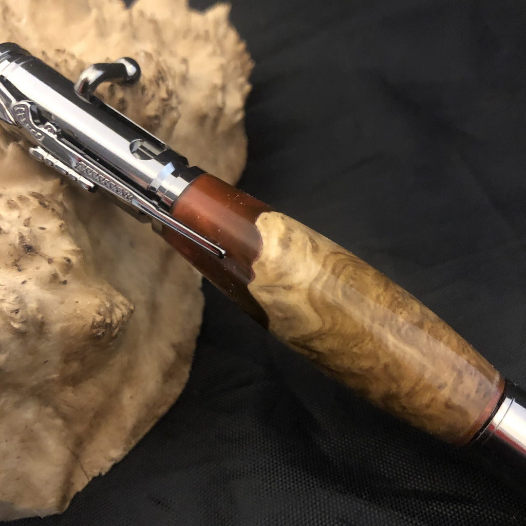 Bolt Action Hand Turned Burl Wood Pen - CCHobby