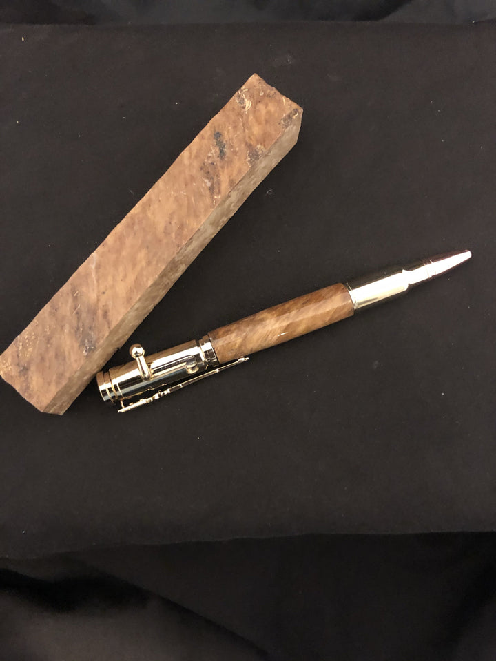 Bolt Action Hand Turned Burl Wood Pen - CCHobby