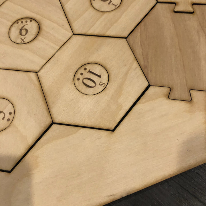 Custom 5-6 Player Settlers of Catan Board Set with Laser Etched Terrain, Border and Number Pieces - CCHobby